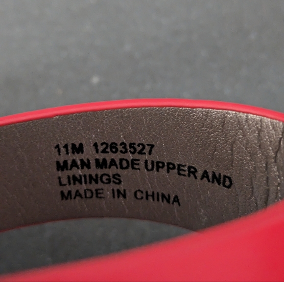 Array Red Sandal Heels Size 11M 3" Heel Flip Flop Straps NWOB - Picture 12 of 12